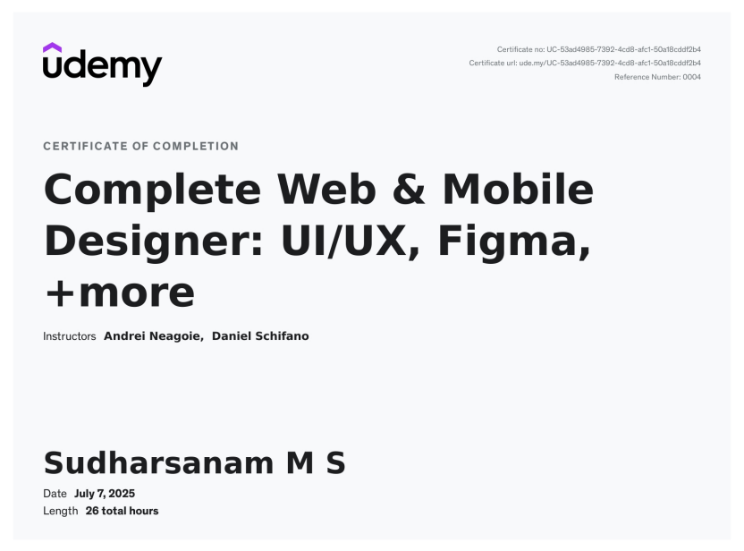Udemy Web & Mobile Designer